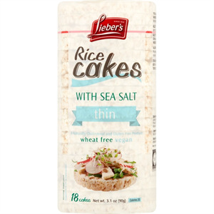 Lieber's Thin Rice Cake Sea Salt, 3.1 Oz