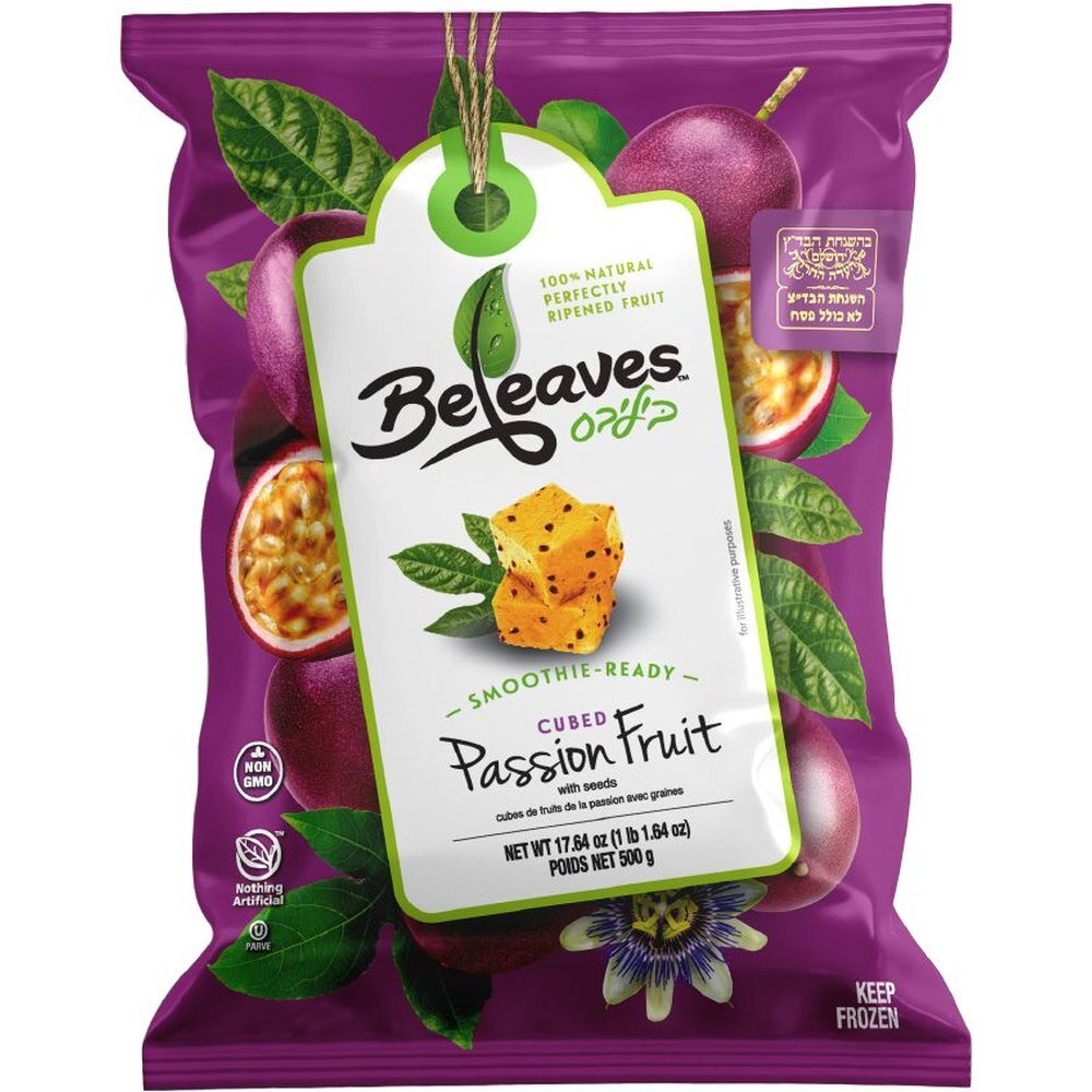 Beleaves Passion Fruit Cubed, 17.64 Oz | Kosher West - Grocery