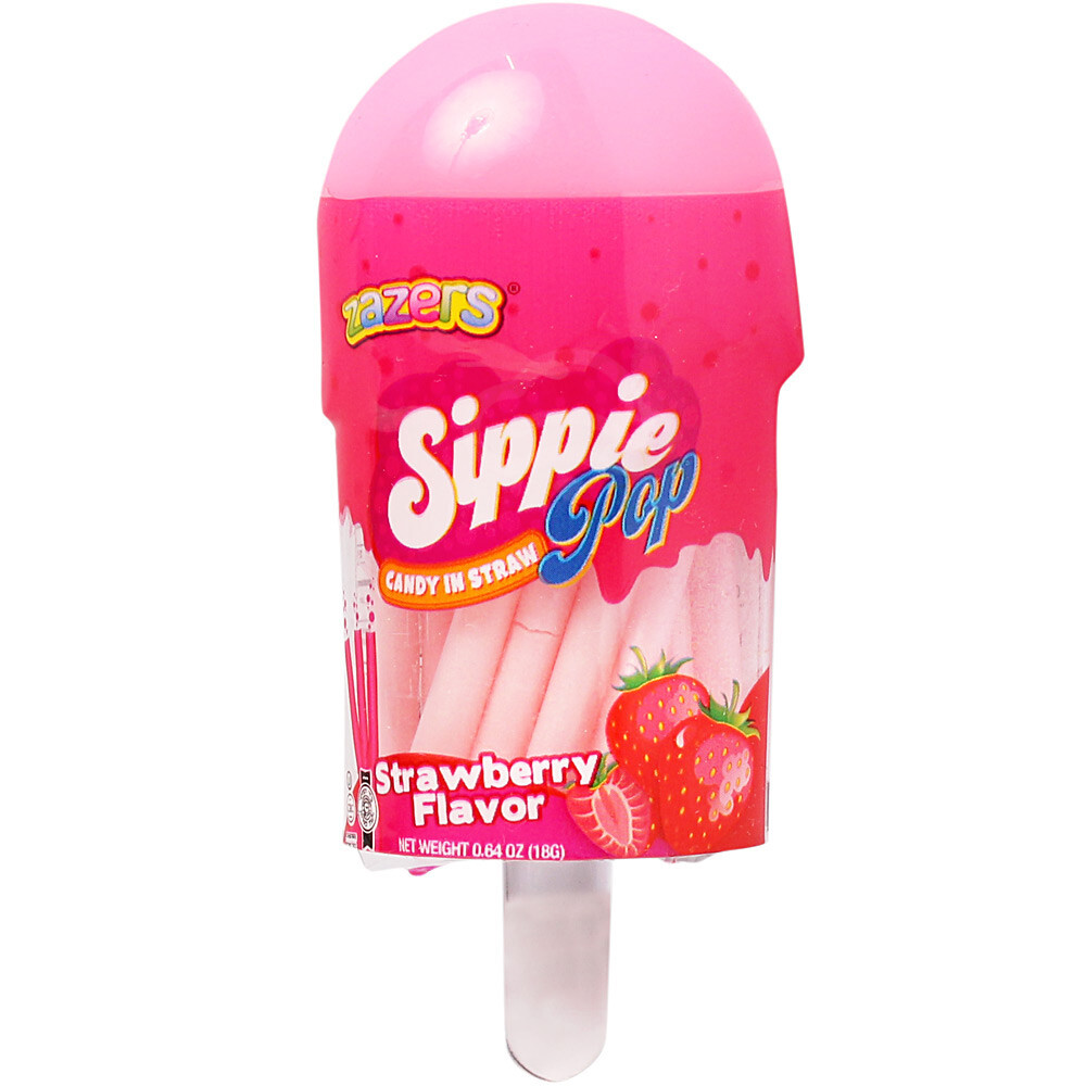 Zazers Sippie Pop Strawberry, 064 Oz | Kosher West - Grocery