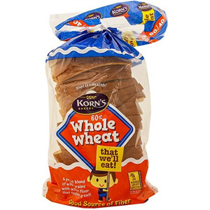 Korn's 60 % Whole Wheat Bread, 2 Lb