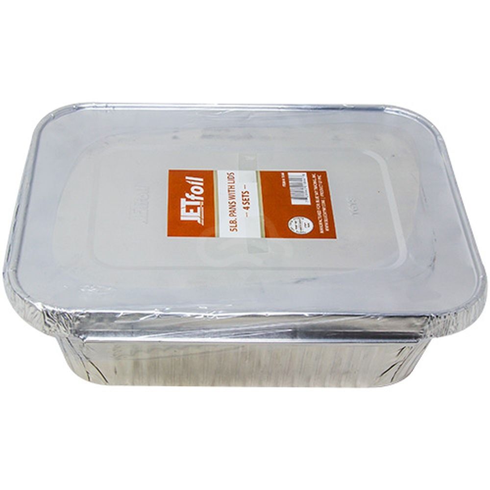 Jet Foil 5Lb Pans With Lid, 4 Ct