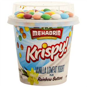 Mehadrin Krispy Yogurt Vanilla Rainbow, 5.3 Oz