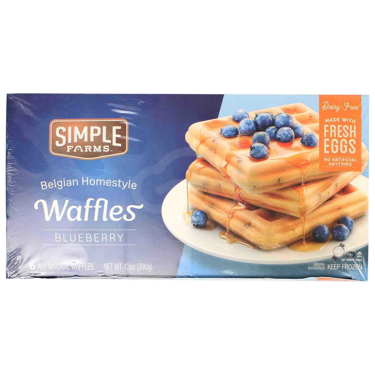 Simple Farms Belgian Waffles Blueberry 6Pcs, 13 Oz