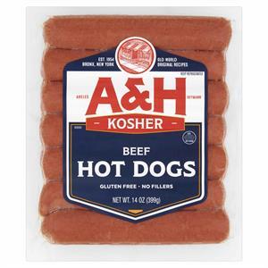 A&H Beef Franks, Hot Dogs 14 Oz